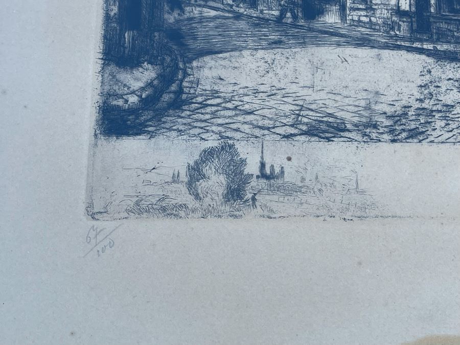 Vintage Hand Signed European Etching Framed 19 X 24 [Photo 6]
