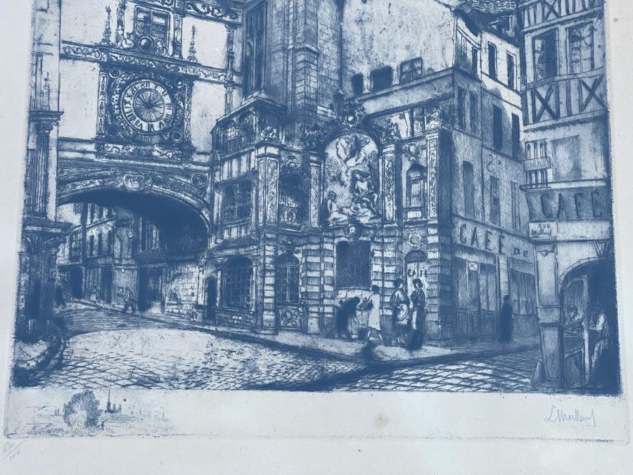 Vintage Hand Signed European Etching Framed 19 X 24 [Photo 8]