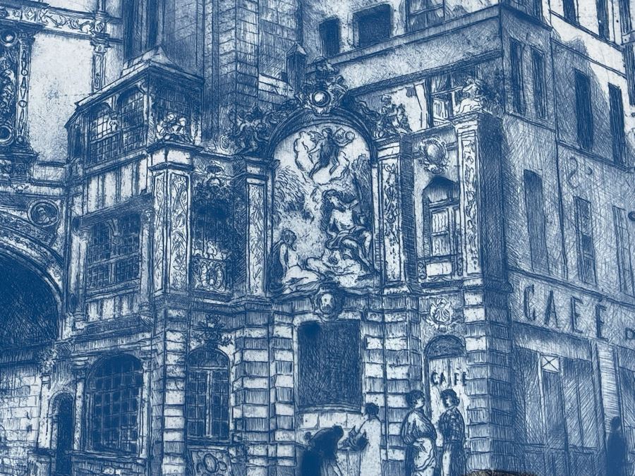 Vintage Hand Signed European Etching Framed 19 X 24 [Photo 11]