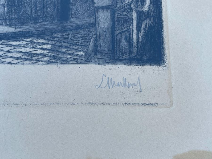 Vintage Hand Signed European Etching Framed 19 X 24 [Photo 7]