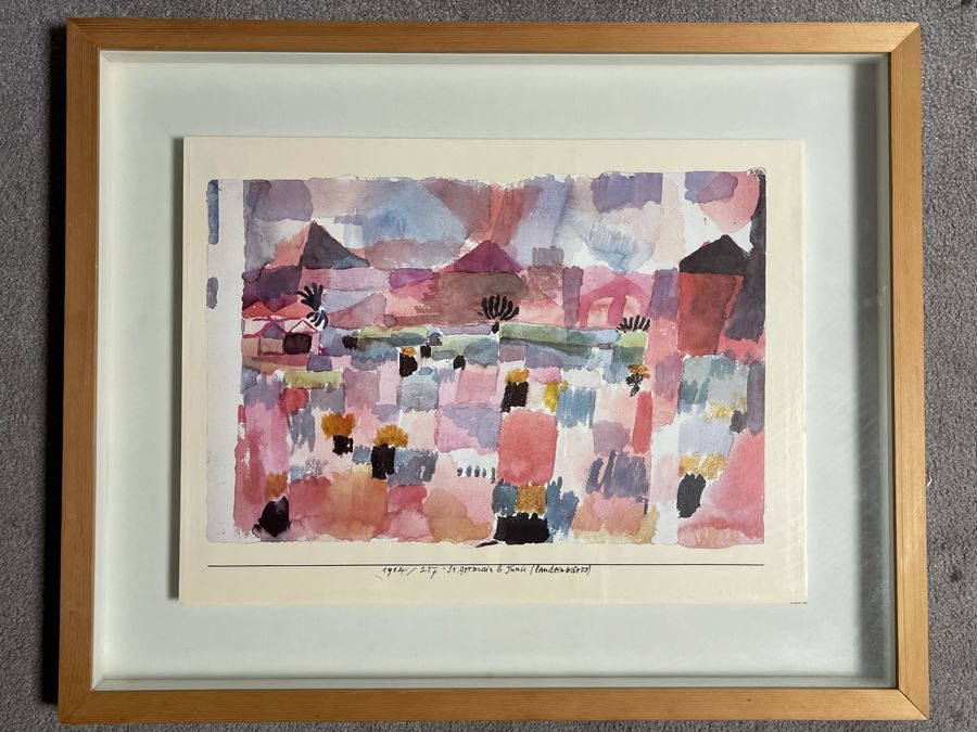 Paul Klee Print Titled 'St. Germain Near Tunis' Nicely Shadowbox Framed Published By Adagp 1985 Paris France 29.5 X 24 [Photo 2]