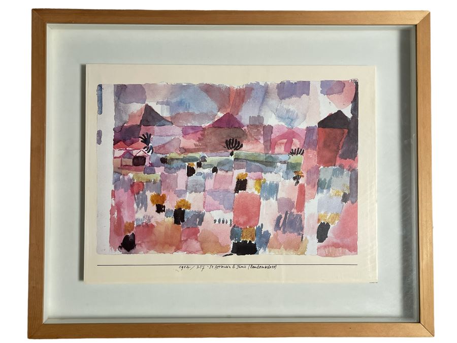 Paul Klee Print Titled 'St. Germain Near Tunis' Nicely Shadowbox Framed Published By Adagp 1985 Paris France 29.5 X 24 [Photo 1]
