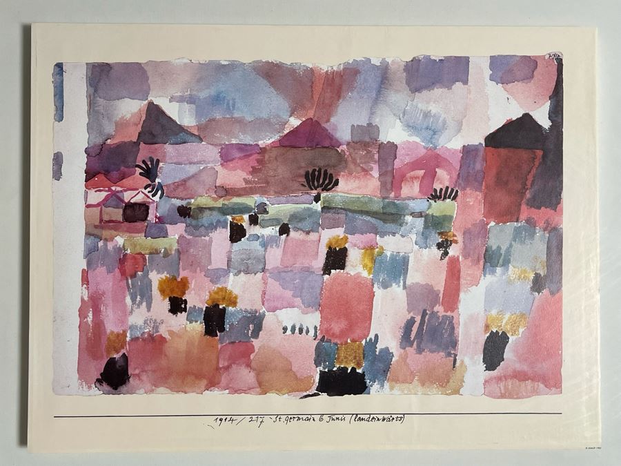 Paul Klee Print Titled 'St. Germain Near Tunis' Nicely Shadowbox Framed Published By Adagp 1985 Paris France 29.5 X 24 [Photo 4]