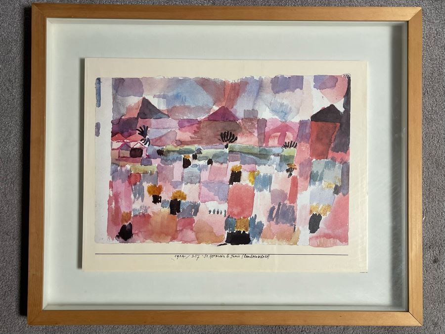 Paul Klee Print Titled 'St. Germain Near Tunis' Nicely Shadowbox Framed Published By Adagp 1985 Paris France 29.5 X 24 [Photo 3]