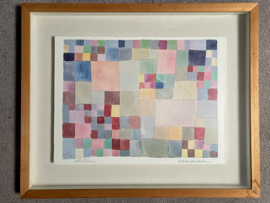 Paul Klee Print Titled 'Flora Auf Sand' Nicely Shadowbox Framed Published By Adagp 1988 Paris France [Photo 3]