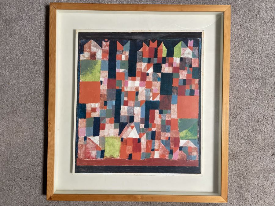 Paul Klee Print Titled 'The City With Red And Green Accents' Nicely Shadowbox Framed 29 X 32 [Photo 3]