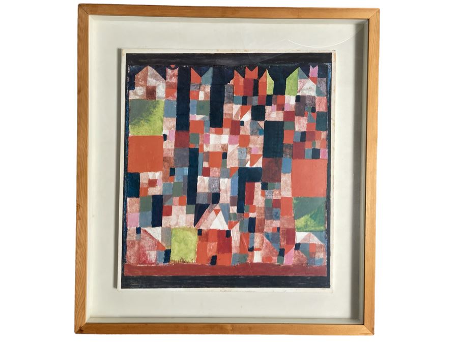 Paul Klee Print Titled 'The City With Red And Green Accents' Nicely Shadowbox Framed 29 X 32