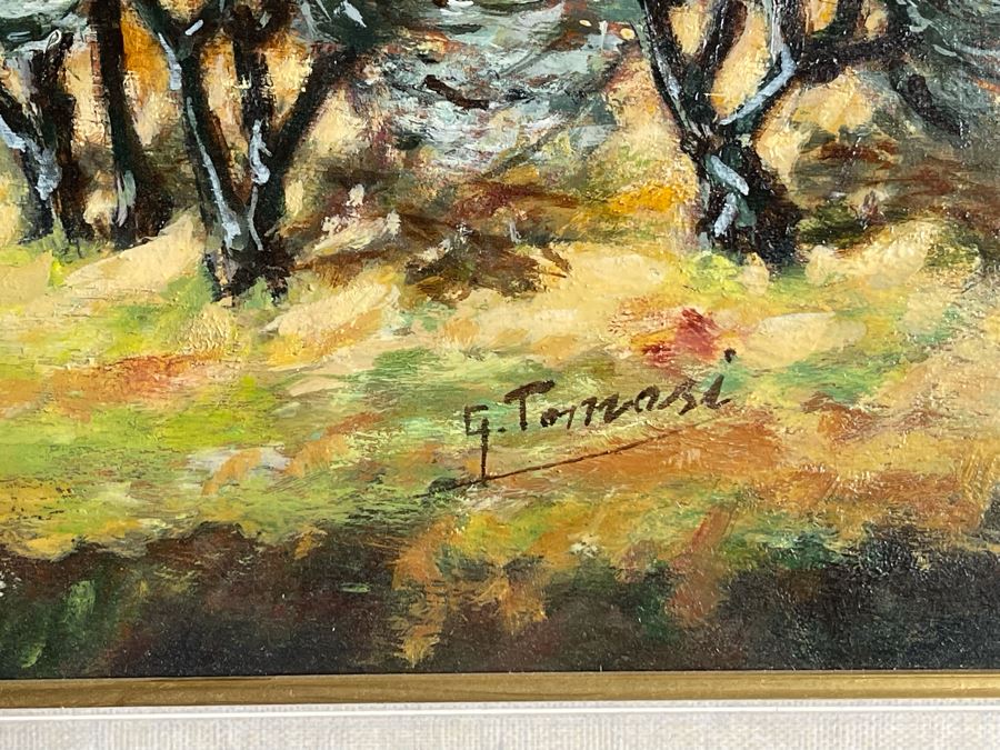 Original Painting Titled Panorama Le Contesse By Italian Artist Signed G. Tomasi Framed 32.5 X 27 [Photo 9]