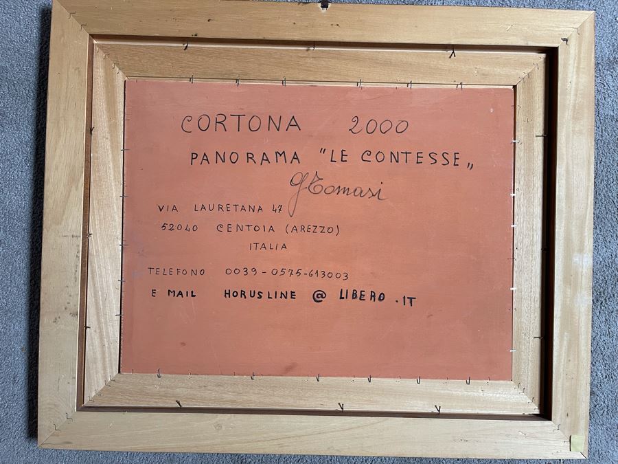 Original Painting Titled Panorama Le Contesse By Italian Artist Signed G. Tomasi Framed 32.5 X 27 [Photo 10]