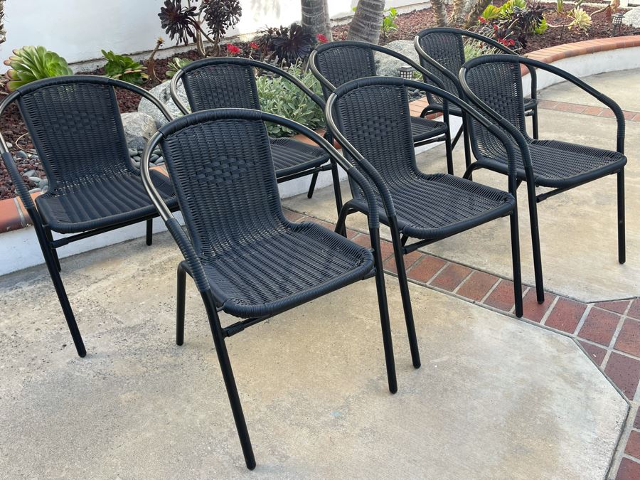 Set Of Eight Stacking Outdoor Chairs [Photo 5]