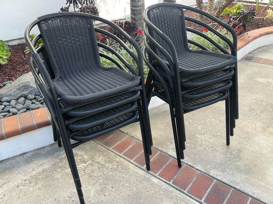 Set Of Eight Stacking Outdoor Chairs [Photo 3]