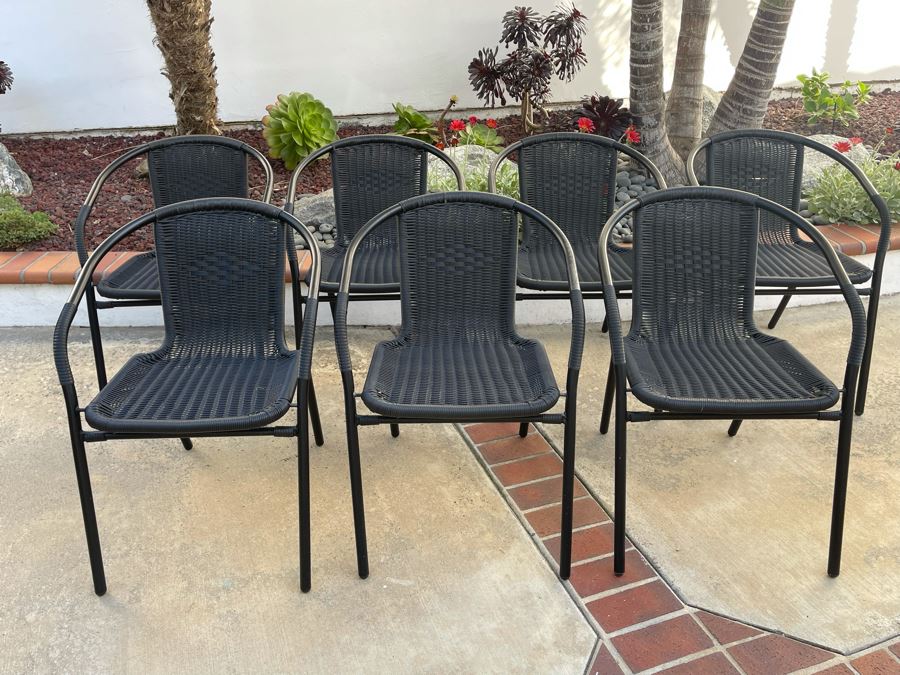 Set Of Eight Stacking Outdoor Chairs [Photo 2]