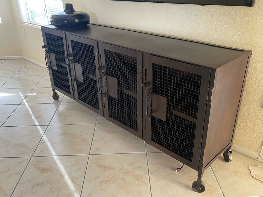 Industrial Metal Locker Credenza With Casters 68W X 16D X 30H [Photo 3]