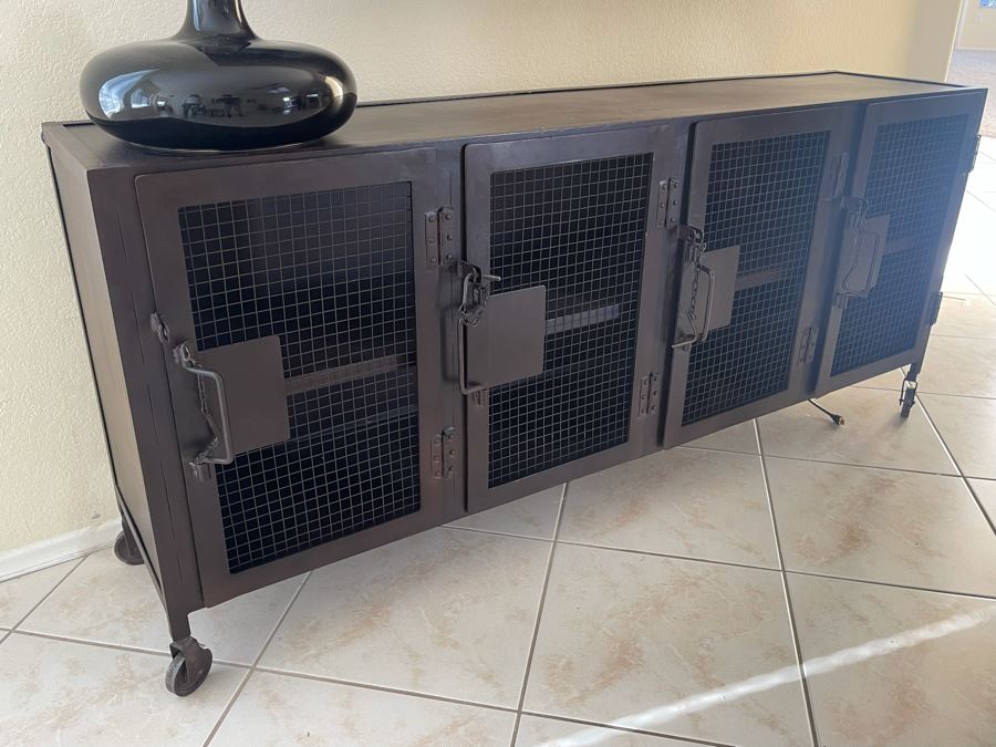 Industrial Metal Locker Credenza With Casters 68W X 16D X 30H [Photo 2]
