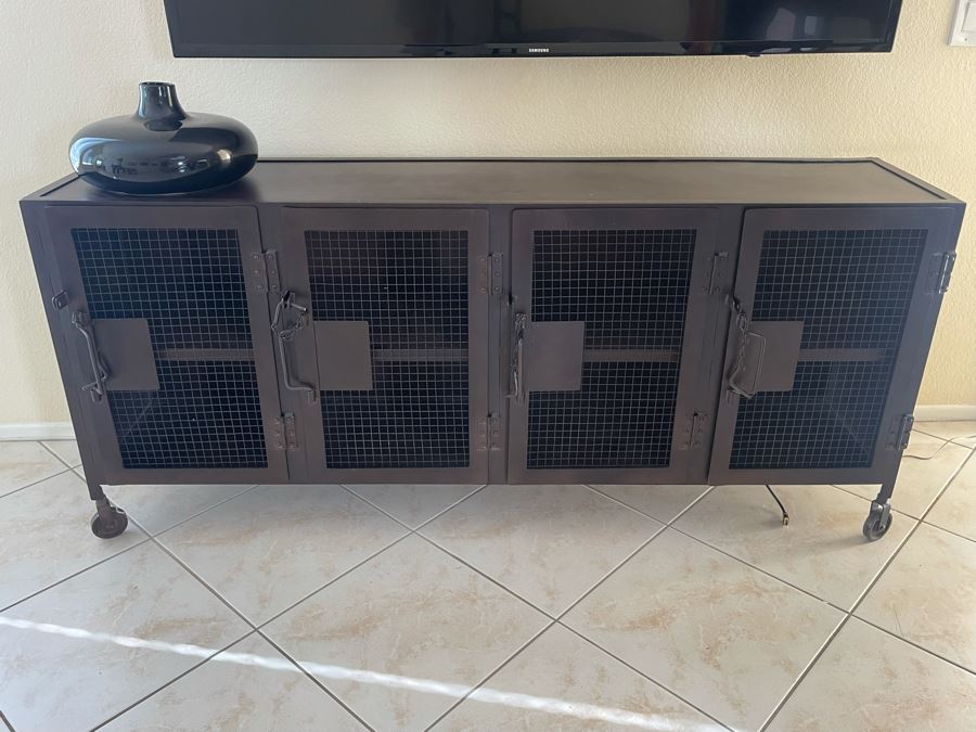 Industrial Metal Locker Credenza With Casters 68W X 16D X 30H [Photo 1]