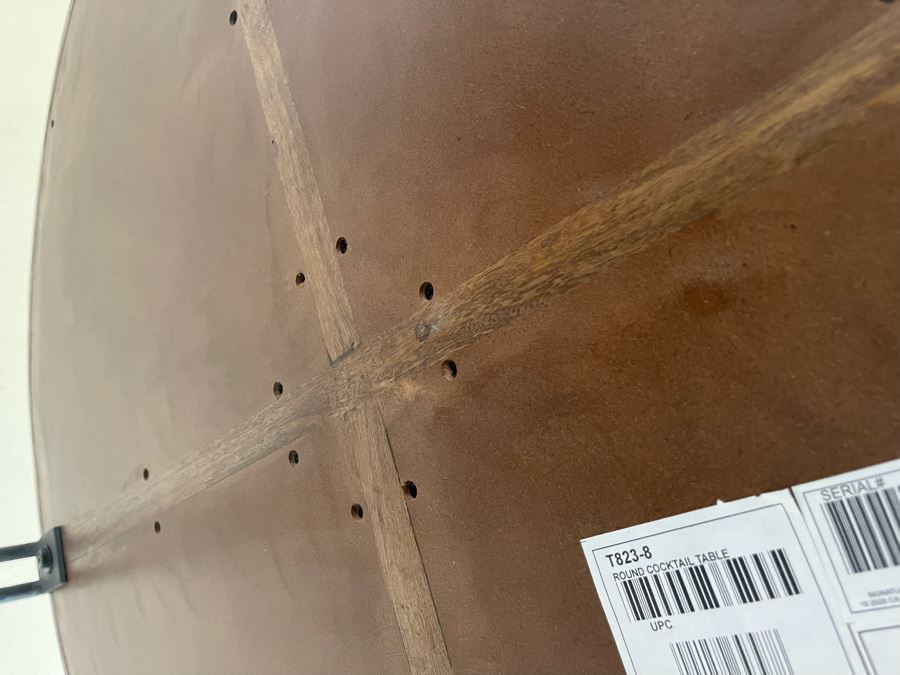 Round Cocktail Table With Wooden Top And Metal Base 40R X 18H [Photo 10]