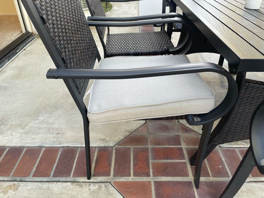 Outdoor Table With Six Chairs (Includes New Cushions) 56W X 29.5D X 28.5H [Photo 8]
