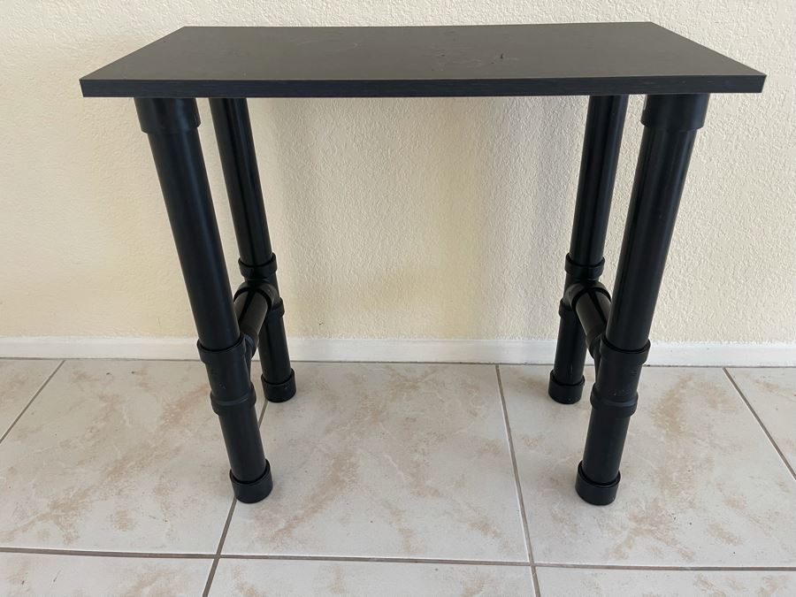 Industrial Style Side Table With PVC Pipe Legs 24W X 12D X 23H [Photo 1]