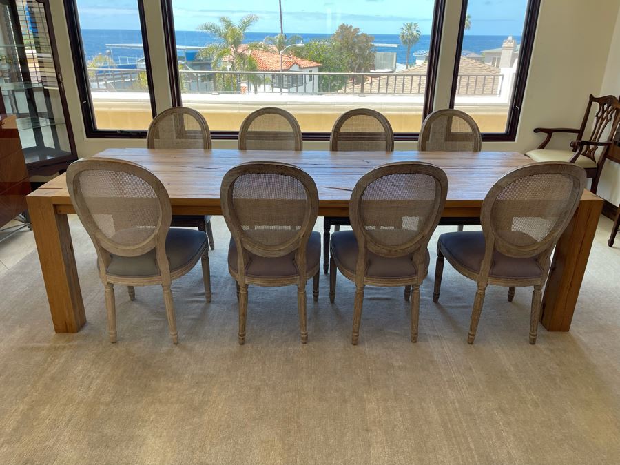 Restoration Hardware Large Wooden Plank Dining Table 39.5W X 9'L (Chairs Sold Separately) [Photo 3]