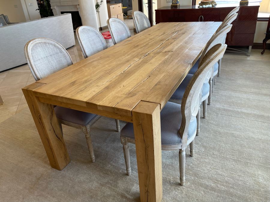 Restoration Hardware Large Wooden Plank Dining Table 39.5W X 9'L (Chairs Sold Separately) [Photo 13]