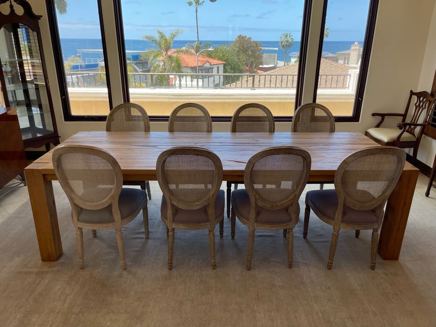 Restoration Hardware Large Wooden Plank Dining Table 39.5W X 9'L (Chairs Sold Separately) [Photo 4]