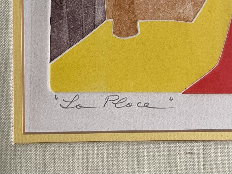 Misha Lenn Limited Edition Embossed Lithograph Titled 'La Place' Framed 31.5 X 22.5 [Photo 6]