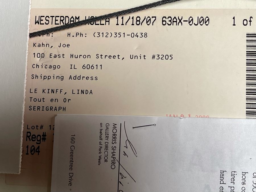 Hand Signed Linda Le Kinff Serigraph Framed 10.5 X 8.75 With Appraisal [Photo 7]