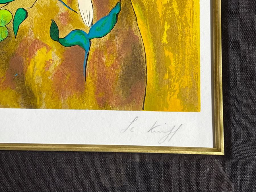 Hand Signed Linda Le Kinff Serigraph Framed 10.5 X 8.75 With Appraisal [Photo 3]