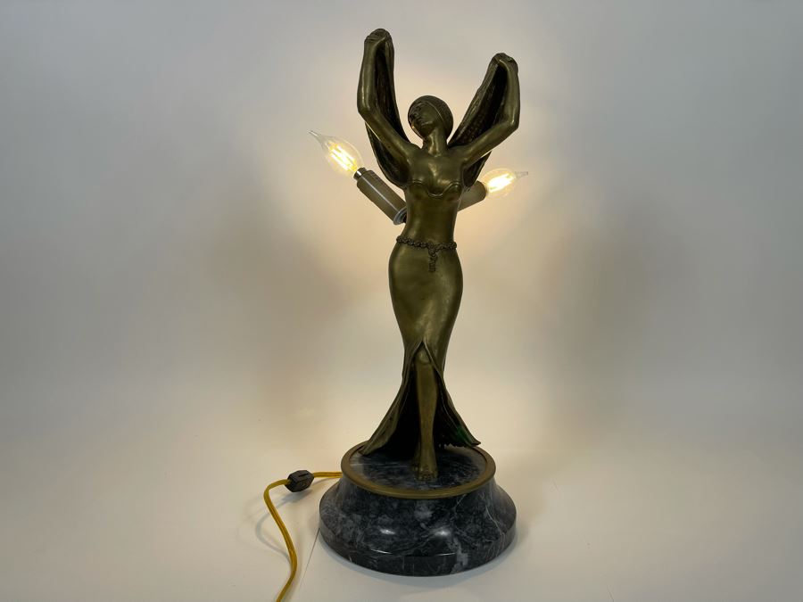 Maitland-Smith Bronze Table Lamp With Marble Base 20H [Photo 5]