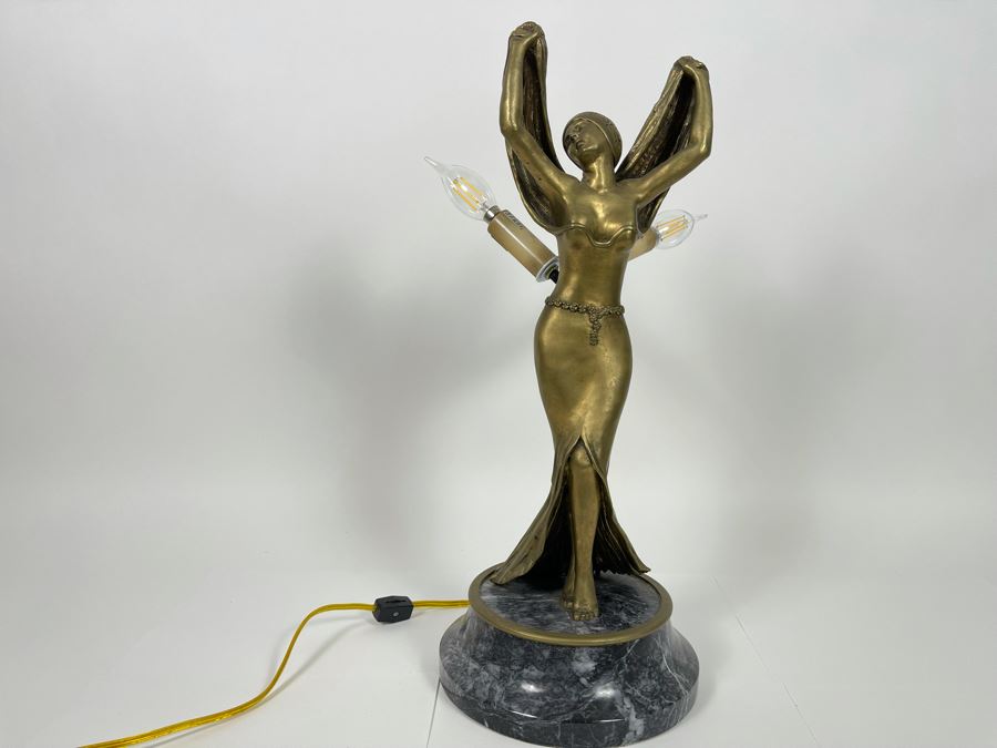 Maitland-Smith Bronze Table Lamp With Marble Base 20H [Photo 3]