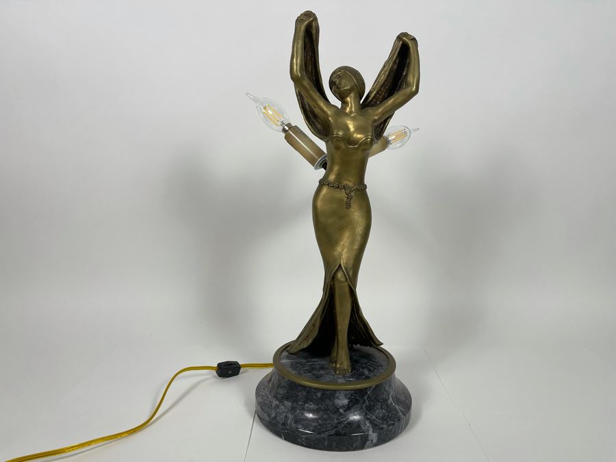 Maitland-Smith Bronze Table Lamp With Marble Base 20H [Photo 4]