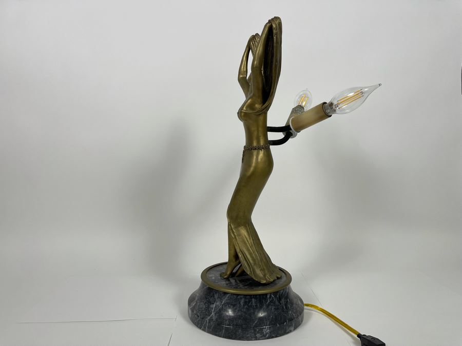 Maitland-Smith Bronze Table Lamp With Marble Base 20H [Photo 9]