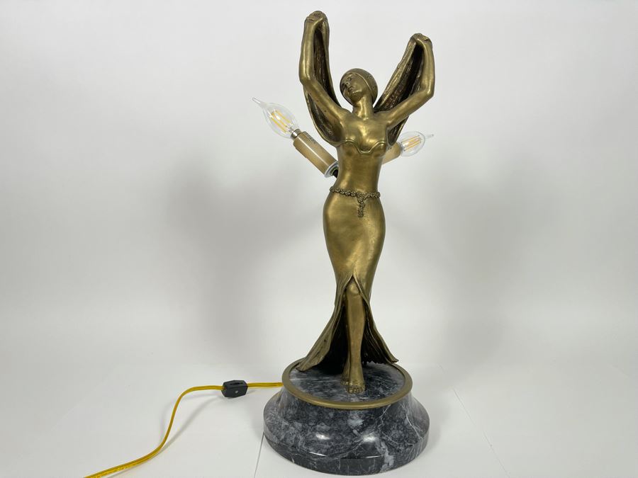 Maitland-Smith Bronze Table Lamp With Marble Base 20H [Photo 2]