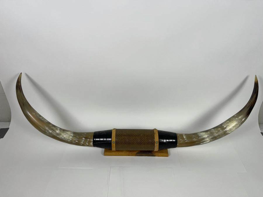 Vintage Steer Horns Western Decor 44W X 16D [Photo 2]