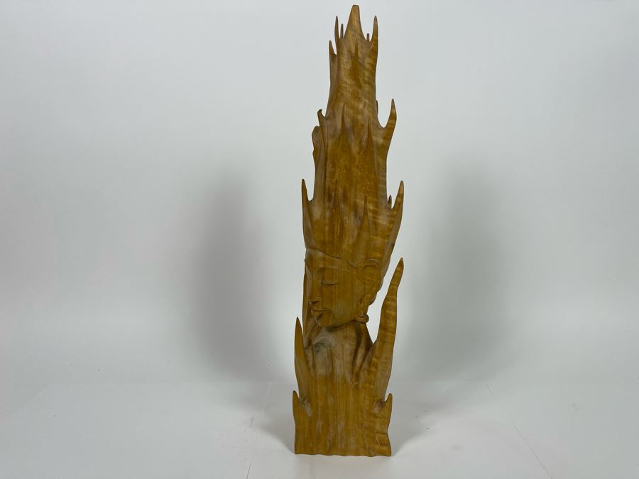 Hand Carved Wooden Sculpture 16.5H [Photo 6]