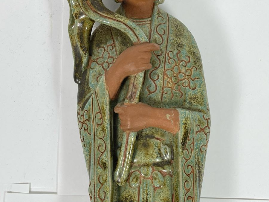 Chinese Hand Painted Porcelain Sculpture Missing Base 16H [Photo 5]