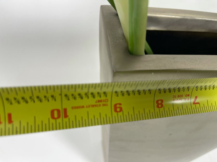 Pottery Barn Zinc Metal Vase With Artificial Orchids Arrangement 9W X 29H [Photo 5]