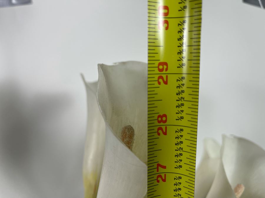 Pottery Barn Zinc Metal Vase With Artificial Orchids Arrangement 9W X 29H [Photo 7]