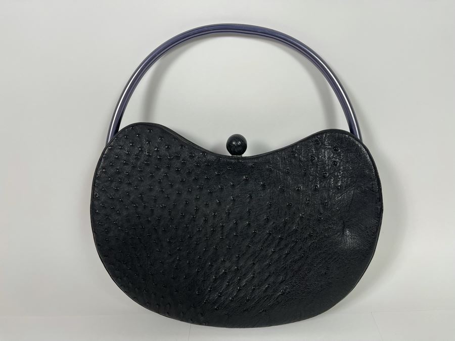 Vintage Ostrich Leather Handbag 14W X 15.5H [Photo 2]