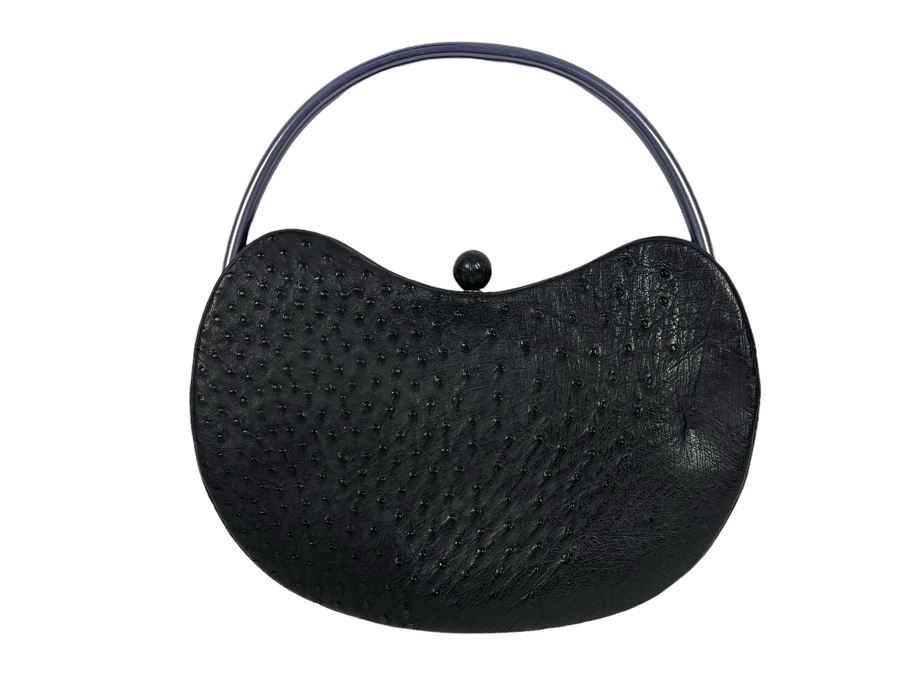 Vintage Ostrich Leather Handbag 14W X 15.5H