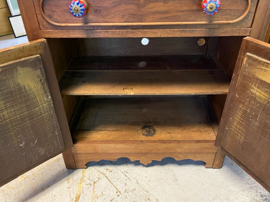 Vintage Marble Top Cabinet With Restoration Hardware Pulls 29W X 17D X 30H [Photo 10]