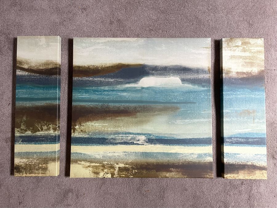 3-Panel Abstract Canvas Prints (1) 30 X 30 And (2) 9 X 30 [Photo 2]