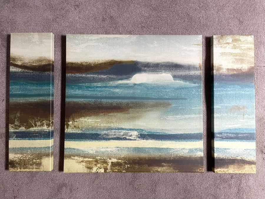 3-Panel Abstract Canvas Prints (1) 30 X 30 And (2) 9 X 30 [Photo 1]