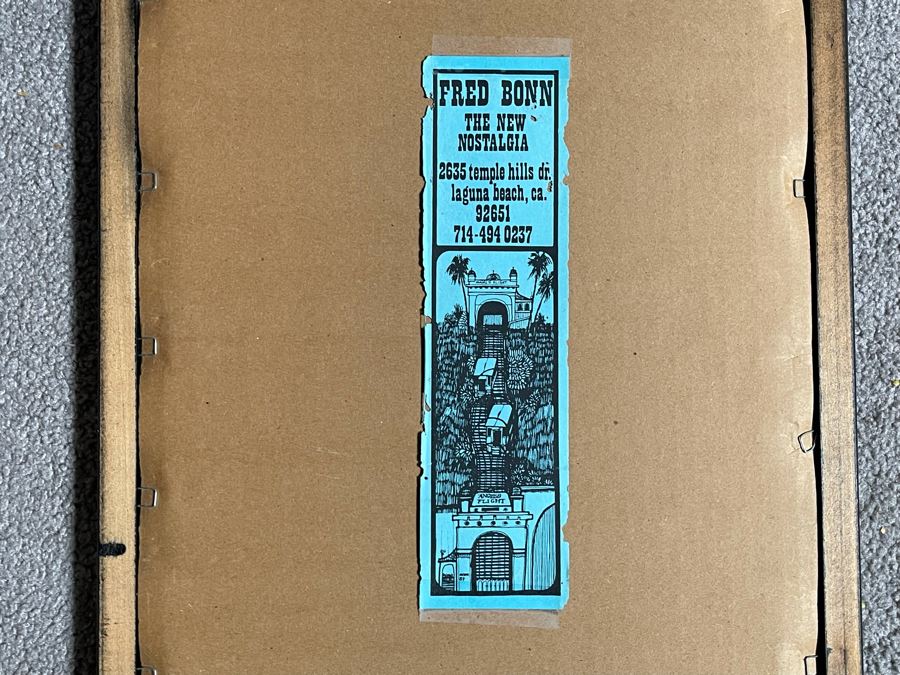 Signed Limited Edition Print Ride Up Bunker Hill Angels Flight By Fred Bonn Framed 13.5 X 33.5 [Photo 10]