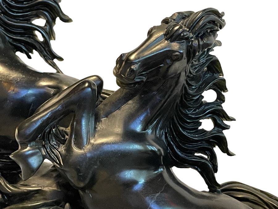 Impressive Large Solid Stone Carved Horse Sculpture (Has Some Damage) 43W X 9D X 29H [Photo 12]