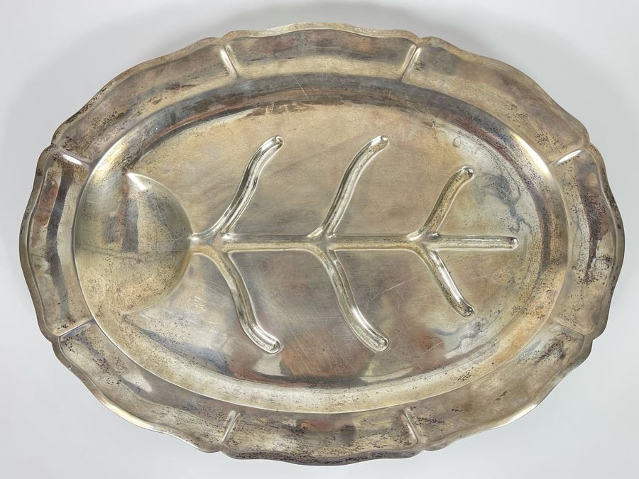 JUST ADDED - Sterling Silver Footed Platter From Maciel Silver Factory In Mexico 18.5W X 13.5D 1,199g - $835 Melt Value [Photo 9]