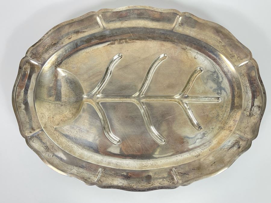 JUST ADDED - Sterling Silver Footed Platter From Maciel Silver Factory In Mexico 18.5W X 13.5D 1,199g - $835 Melt Value [Photo 7]