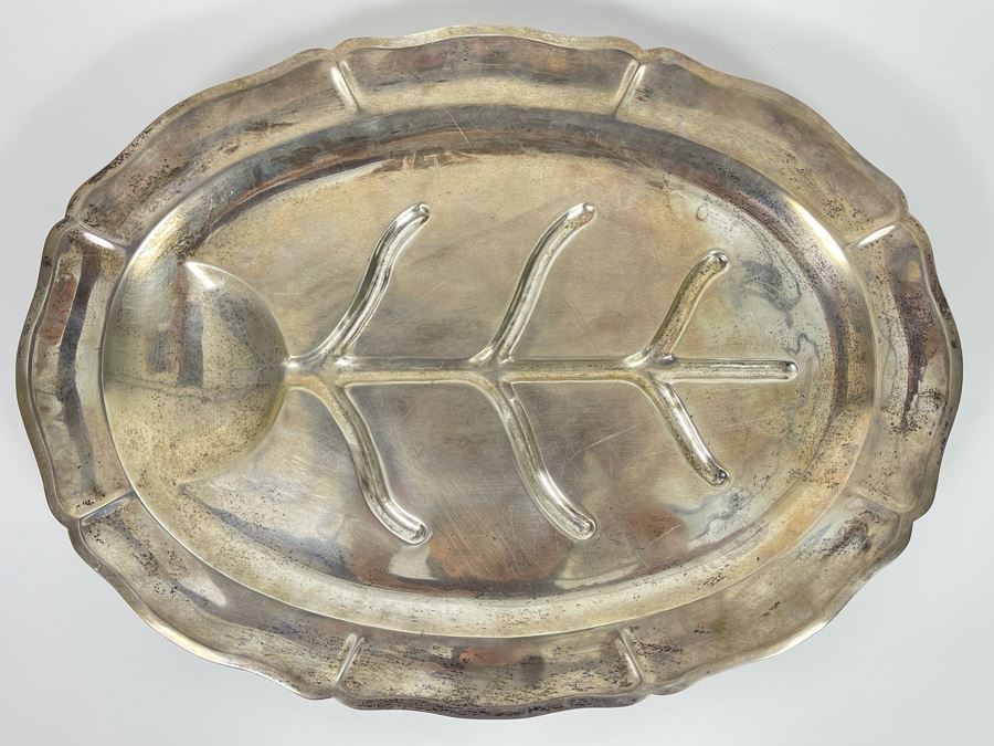 JUST ADDED - Sterling Silver Footed Platter From Maciel Silver Factory In Mexico 18.5W X 13.5D 1,199g - $835 Melt Value [Photo 8]