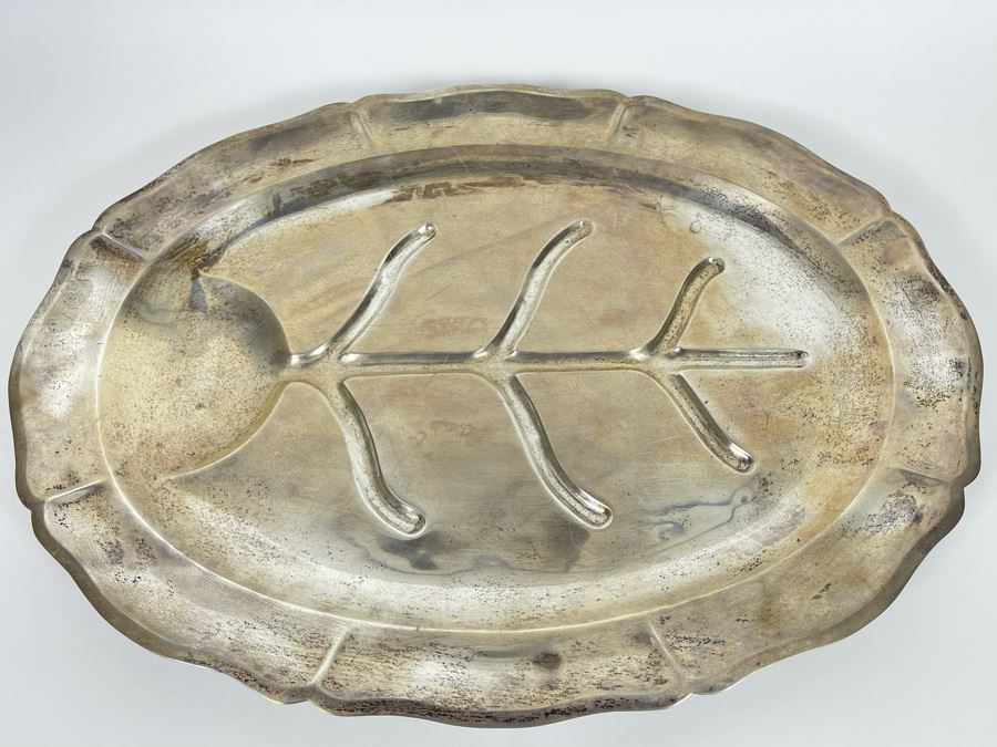 JUST ADDED - Sterling Silver Footed Platter From Maciel Silver Factory In Mexico 18.5W X 13.5D 1,199g - $835 Melt Value