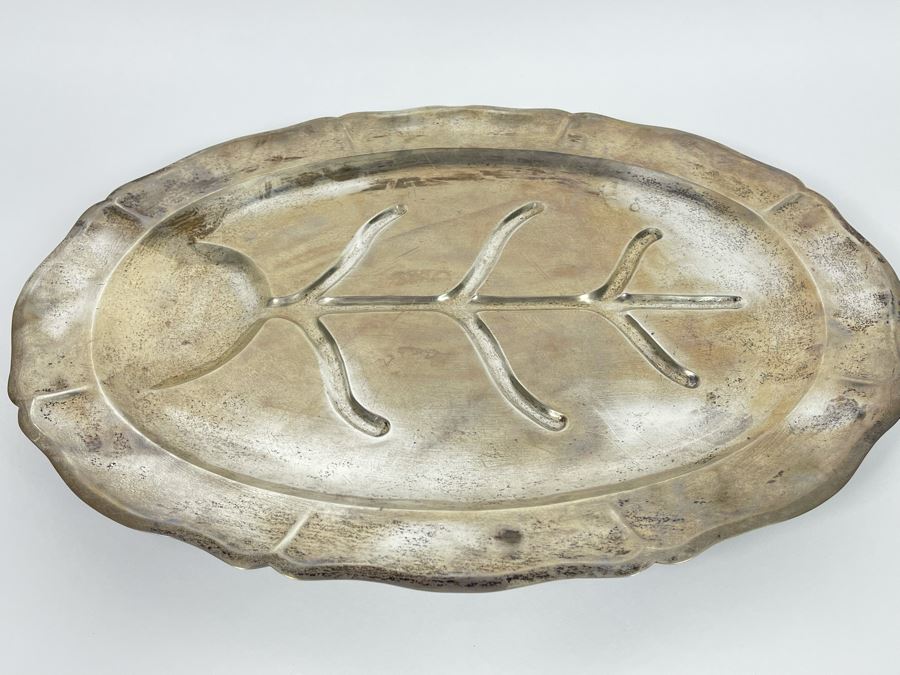 JUST ADDED - Sterling Silver Footed Platter From Maciel Silver Factory In Mexico 18.5W X 13.5D 1,199g - $835 Melt Value [Photo 2]